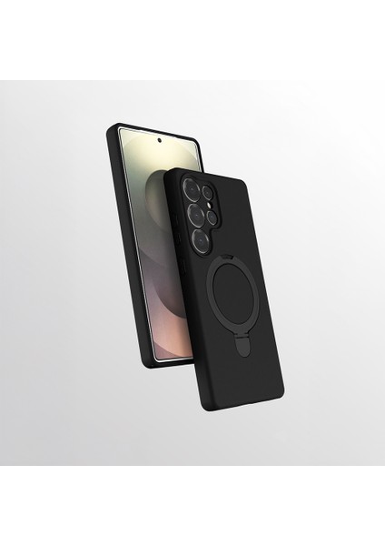 Galaxy S25 Ultra Kılıf M-Safe Şarj Özellikli Standlı Zore Samara Kapak