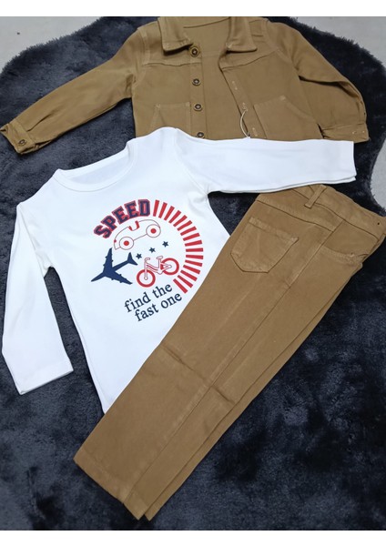 Erkek Keten Kanguru Cepli Ceketli Üçlü Takım modelleri