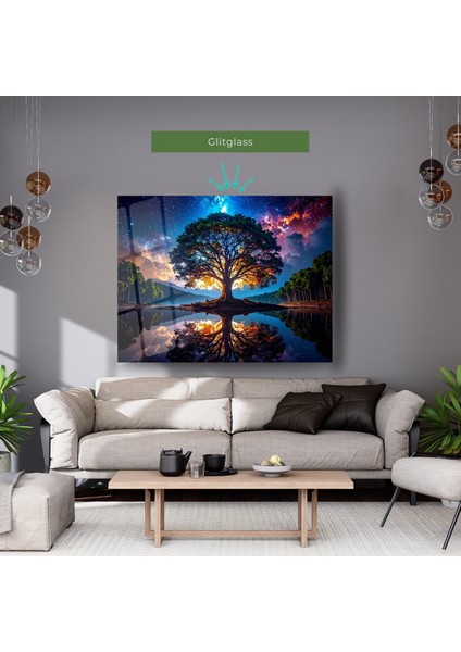 Cam Tablo – Gökyüzünün Derinliklerinde Sessiz Bir Ağaç