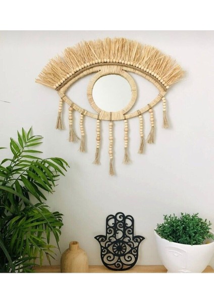 Rafya Ayn,bohem Duvar Süsü, Göz Şekli Rafya