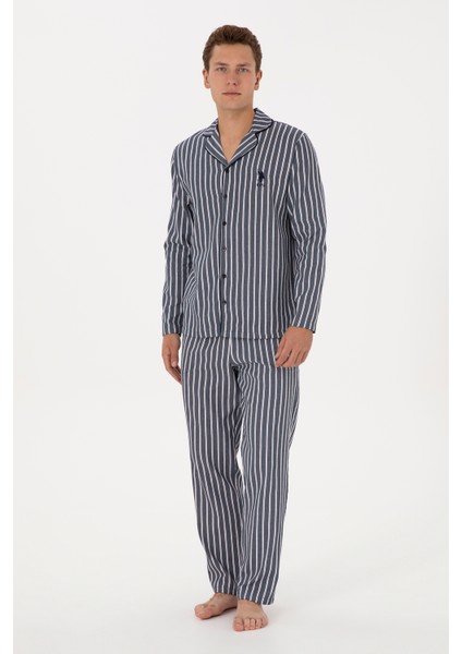 Erkek Lacivert Pijama Takım 50318613-VR033 fırsatları