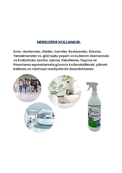 Ortam & Yer - Yüzey Dezenfektanı 1 Lt/hipokloröz Asit (Hocl) Bazlı (Alkolsüz) fiyatları