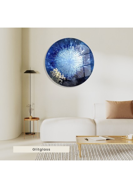 Modern Yuvarlak Cam Tablo | Enerjik Soyut Desen | 4 mm Temperli Cam