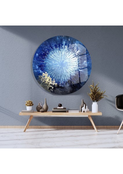 Modern Yuvarlak Cam Tablo | Enerjik Soyut Desen | 4 mm Temperli Cam fiyatları