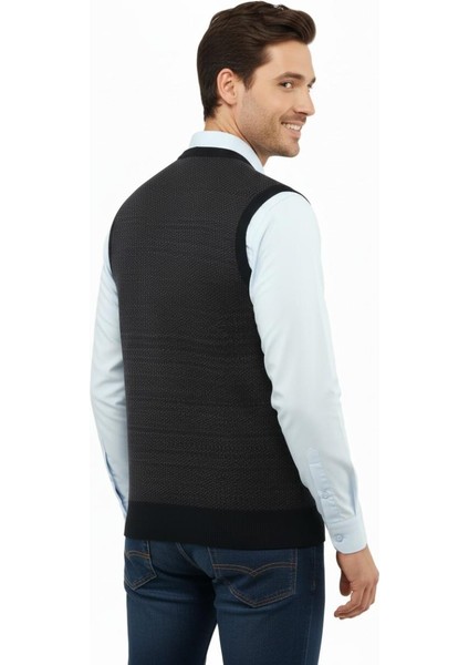 Erkek V Yaka Süveter Çelik Örgü Regular Kalıp 5206H BGL-ST04841 modelleri