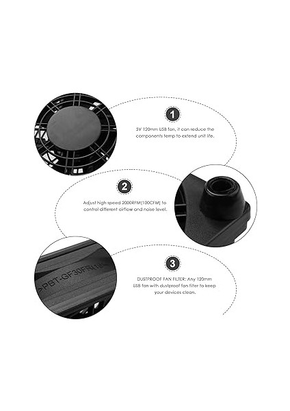 120MM 5V USB Powered Pc Router Çift Fanlar Yüksek Akımı Soğutma Fanı Yönlendirici Modem Alıcı indirimleri