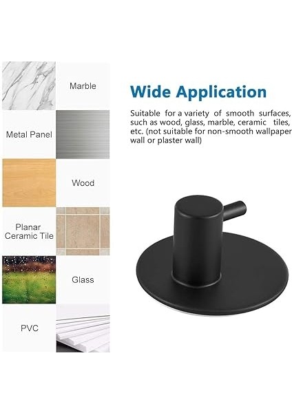 Kendinden Yapışkanlı, Kendinden Yapışkanlı Havlu Askısı, Delmeden Havlu Askısı, Su Geçirmez, Paslanmaz Çelik, Duvar Askısı, Bornoz Kancası, Banyo Tuvaleti, Mutfak Için Yapışkan Kanca (Siyah, 4 fiyatları