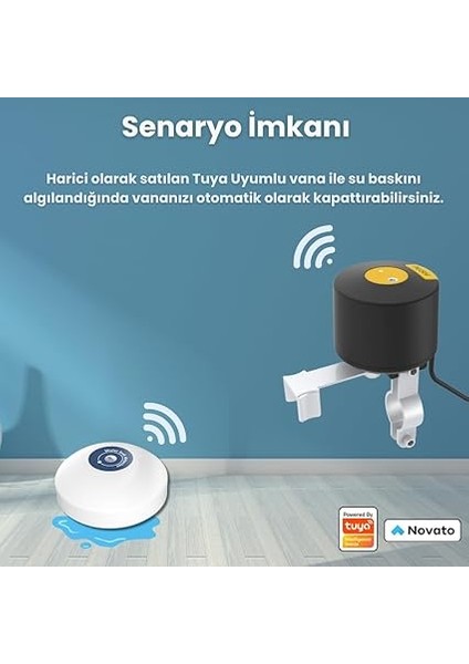 Su Baskını Sensörü - Dahili Alarmlı ( Tuya, Smart Life Uyumlu ) modelleri