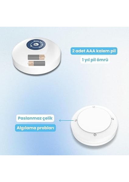 Su Baskını Sensörü - Dahili Alarmlı ( Tuya, Smart Life Uyumlu ) indirimleri