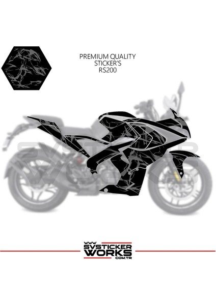 Bajaj RS200 Kaplama Sticker Şimşek Yıldırım Motor Kaplama Modeli Hazır Kit fiyatları