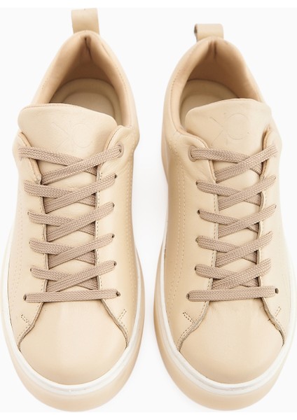 Lina Hakiki Deri Bej Kadın Sneaker Ayakkabı indirimleri