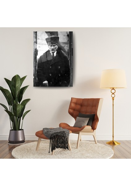 Gazi Mustafa Kemal Atatürk Eski Dönem Fotoğrafı Siyah Beyaz Cam Tablo modelleri