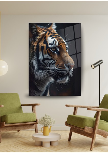 Cam Tablo - Güç ve Zarafet: Kaplanın Bakışı