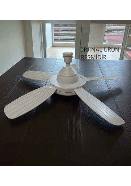 Vantilatörü LED Ampul 81 cm Büyük Boy 3 Kademe Fan 3 Işık Modu Kumandalı E27 Uyumlu modelleri