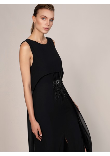 Toka Detaylı Maksi Boy Elbise Siyah K1911340_001 fiyatları