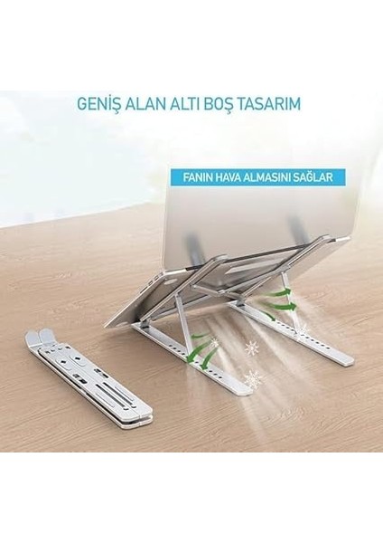 Laptop Standı Macbook Standı Notebook Standı Tüm Laptoplarla Uyumlu Bilgisayar Standı Taşınabilir Metal Kaymaz Standı Dizüstü Bilgisayar Stantları Stant Stand fırsatları