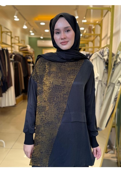 3005 Jakar Desenli Asimetrik Cupra Tunik fiyatları