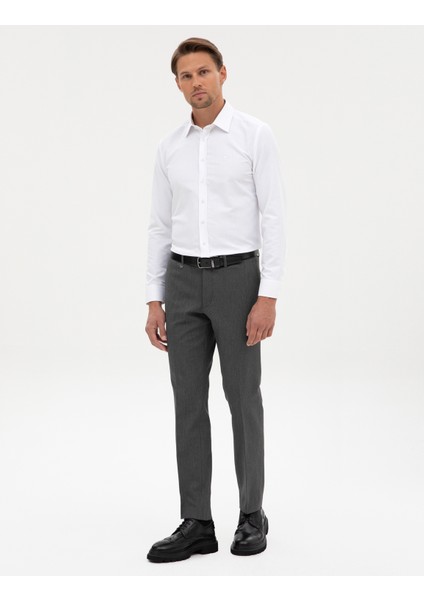 Erkek Beyaz Slim Fit Uzun Kollu Gömlek 50312340-VR013 fırsatları