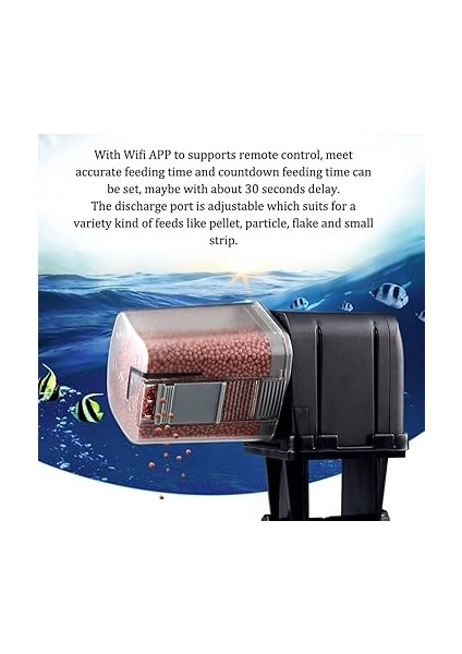 Wifi Uzaktan App Kontrolü Otomatik Akvaryum Balıkları Can Besleyici Zaman Ayarı Zamanlayıcı Ayarlanabilir Gıda Dağıtıcı fırsatları