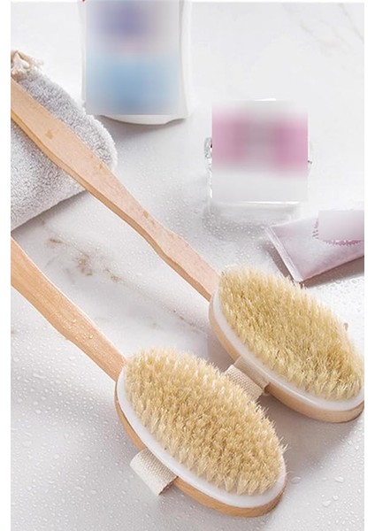 Banyo Peeling Duş Lifi Vücut Fırçası Sırt Kesesi Kuru Fırçalama At Kılı Selülit Giderici Ahşap 1450 fiyatları
