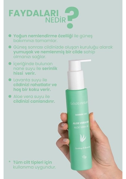 Natural Aloe Vera JEL%100 Doğal 100 ml modelleri