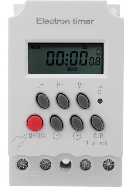 Elektronik Zamanlayıcı Anahtarı, 220VAC 30A Mikrobilgisayar Kontrol Zamanlayıcısı, Endüstriyel Otomotiv Endüstrisi Için Dijital Akıllı Anahtar