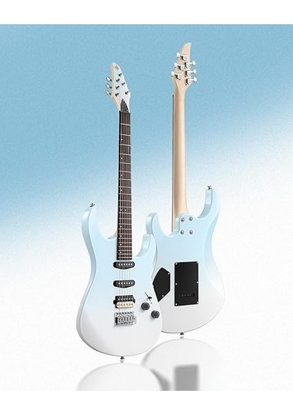 Dmt-66 39 Inç Tam Boy Elektro Gitar, Yeni Başlayanlar Için, Başlangıç Elektro Gitar Seti, Çantalı, Gradyan Mavi indirimleri