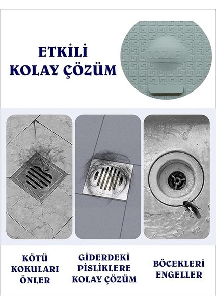Lavabo Kötü Koku Önleyici 3'lü Paket Lavabo Koku Giderici Silikon Mat Sızdırmaz Su ve Koku Geçirmez Ped Lavabo Kapağı Lavabo Tıpası Tapası Lavabo Tıkacı Gider Tıkacı Tapası fırsatları