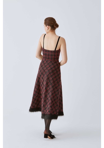 Askılı Tüy Detaylı Uzun Elbise Standart Renk K2011064_089 modelleri