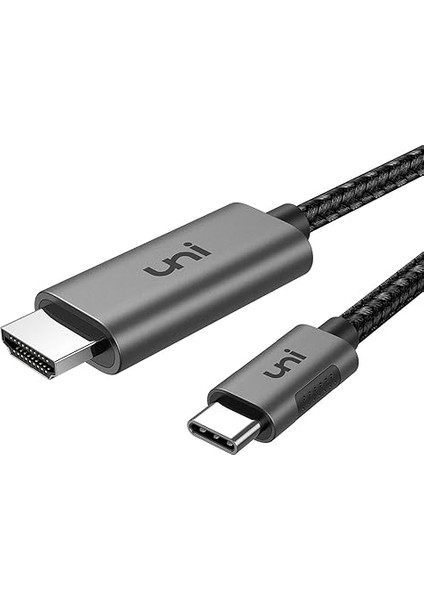 USB C - HDMI Kablosu 10FT/3M, [4K@60Hz] MacBook Pro, MacBook Air, iPad Pro, Xps Vb. ile USB Type-C - HDMI Naylon Kablo (Thunderbolt 3 Uyumlu).