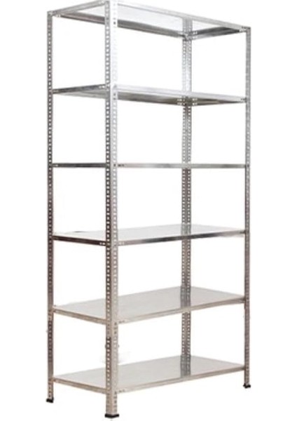 6 Katlı Galvaniz Çelik Raf Arşiv Rafı Depo Rafı Kiler Rafı 43X93X200