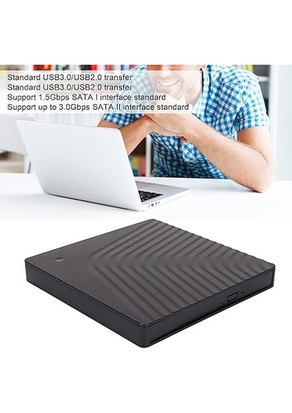 Harici DVD Sürücü, Usb3.0 Usb2.0 5 Gbps Optik Sürücü USB C Ince CD DVD Rom Rewriter Yazar Okuyucu Taşınabilir 12.7mm 9.5mm Sata DVD Rw Sürücü（optik Sürücü fırsatları