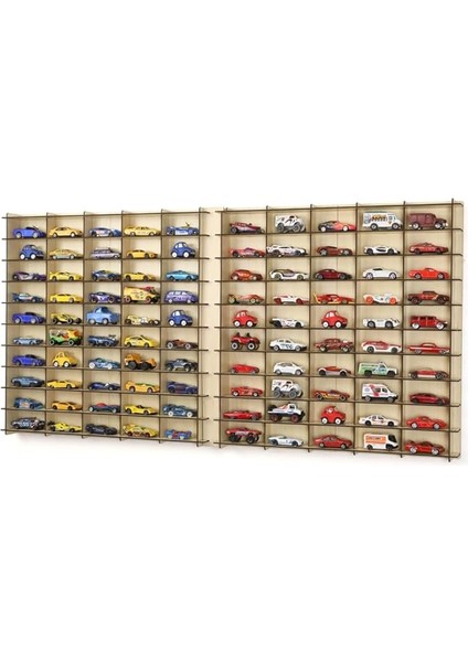 Ölçek Oyuncak Hobi Koleksiyon 100 Araçlık Set Model Oyuncak Araba Rafı-Akçaağaç