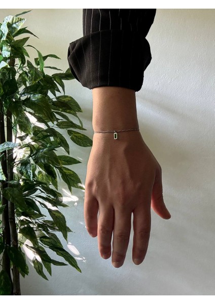 Silver Erkek Zincir Bileklik Paslanmaz Çelik Renk Atmaz Unısex Kararmaz Çelik Bileklik Yeşil Taşlı fiyatları