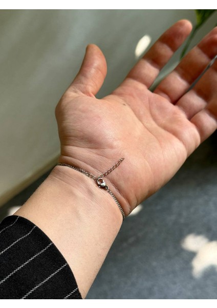 Silver Erkek Zincir Bileklik Paslanmaz Çelik Renk Atmaz Unısex Kararmaz Çelik Bileklik Yeşil Taşlı modelleri
