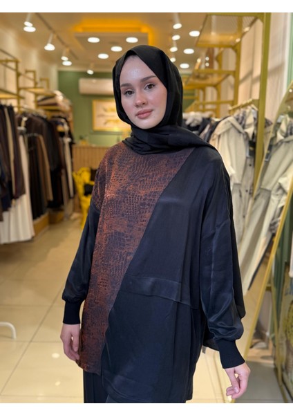 3005 Jakar Desenli Asimetrik Cupra Tunik fiyatları