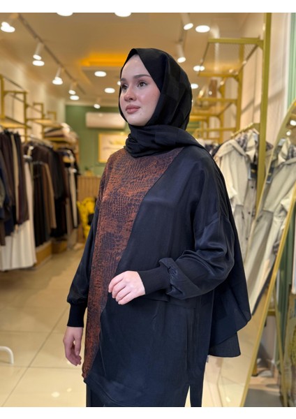 3005 Jakar Desenli Asimetrik Cupra Tunik modelleri