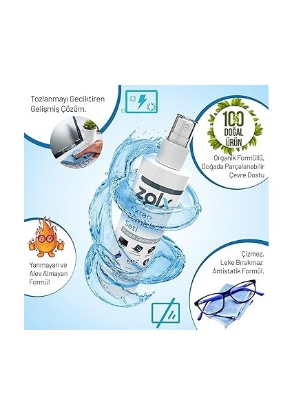 Ekran Temizleme Seti 250ML + Temizleme Bezi * 2 Adet Lcd, Led, Ekran, Laptop, Tablet, Bilgisayar, Televizyon, Cep Telefonu, Gözlük, Kamera, Koruyucu ve Parlatıcı Doğal Temizleme indirimleri