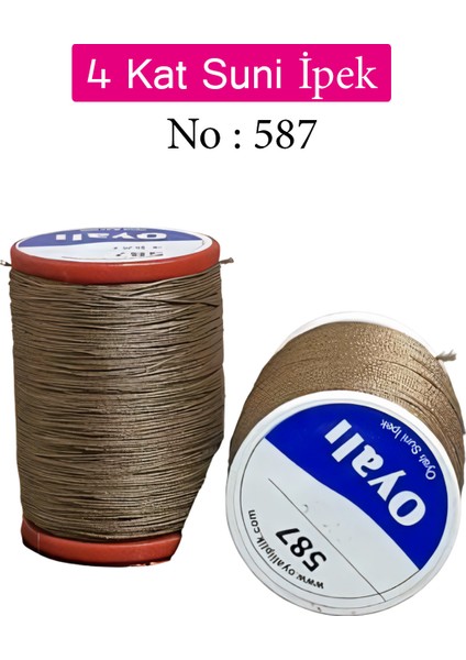 Oyalı 4 Kat Suni Ipek Iplik Iğne Oyası Boncuk Ipi Tığ Oyası NO:587