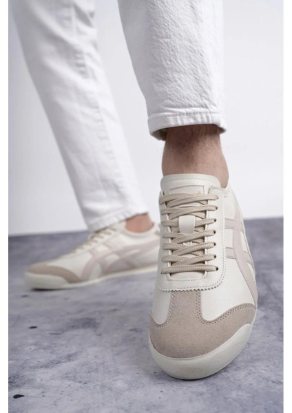 E-2010-2055 Ekru Bej Unisex Sneaker Spor Ayakkabı