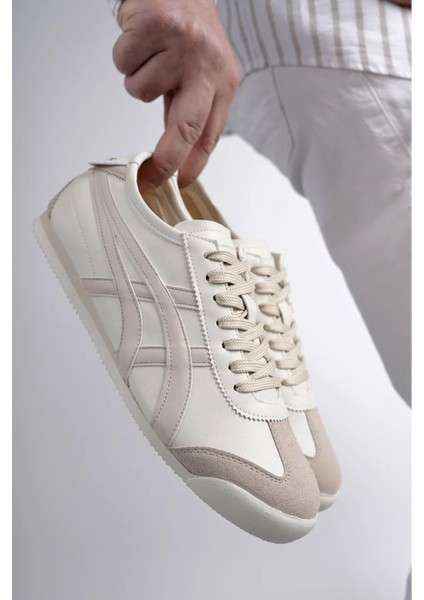 E-2010-2055 Ekru Bej Unisex Sneaker Spor Ayakkabı
