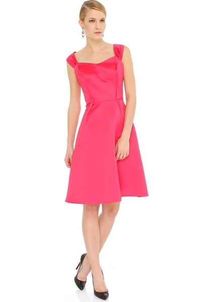 Askılı Mini Elbise Fuşya K1511212_003