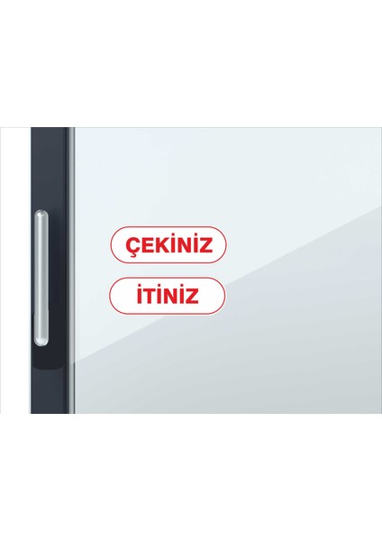 2 Adet 2'li 25X8 cm Itiniz Çekiniz Cam Kapı Sticker Folyo Yapıştırma