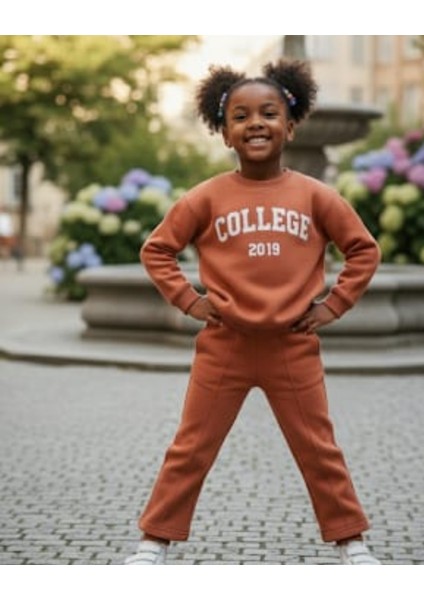 Yeni Sezon Kız Çocuk Ispanyol Paça Alt - Üst Eşofman Takım modelleri