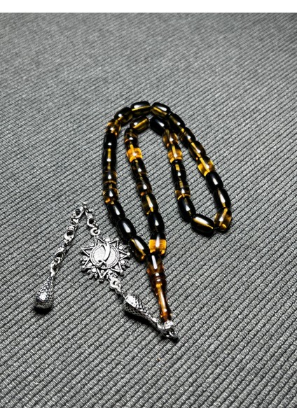 Zülfikar Püsküllü Sıkma Kehribar Kapsül Model Tesbih