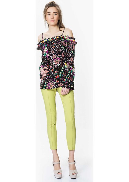 Çizgi Detaylı Kadın Pantolon Fıstık Yeşili Y9912015_042 fırsatları