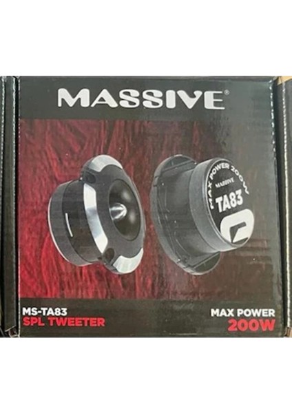 MS-TA83-ÇİFTİ 400W Max-Çifti 200W Rms -Kaliteli Profesyonel 10 cm Spl Dome Twetter