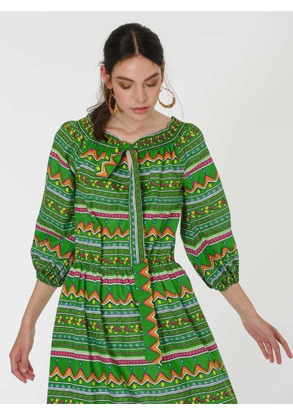 Desenli Uzun Günlük Elbise Standart Renk Y1967116_089 fırsatları