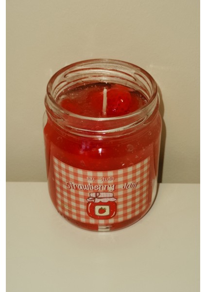 El Yapımı Çilek Reçeli Mum (Kavanozda) | Strawberry Jam Kokulu Mum fiyatları