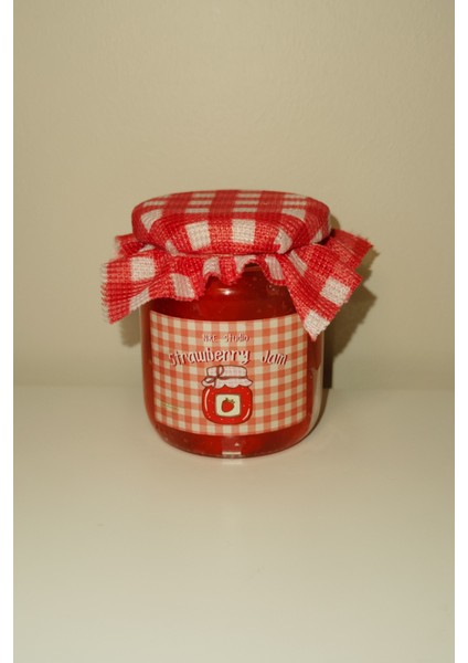 El Yapımı Çilek Reçeli Mum (Kavanozda) | Strawberry Jam Kokulu Mum modelleri